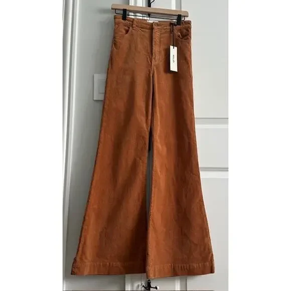 Rolla's NWT Eastcoast Flare High Rise Corduroy Pants Size: 28 Color: Tan - Picture 3 of 12